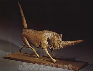 加彩木製一角獣