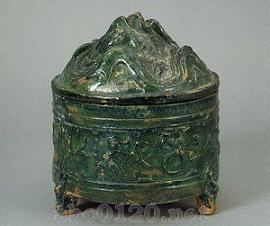 緑釉樽