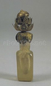 銅製鍍金花形栓付ガラス瓶
