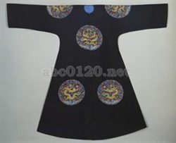 石青色刺繍龍褂