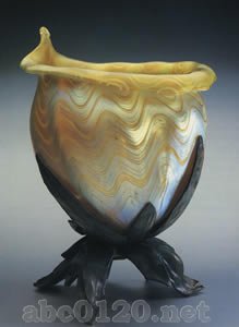 プロンズ枠花瓶