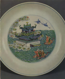 雍正豆彩海屋列仙図盤